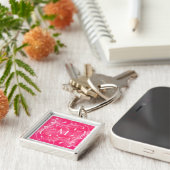 Rosa und weißer schlüsselanhänger (Seite)