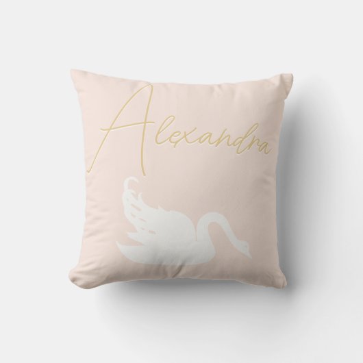 Rosa und weißer Schwung Farbe Kissen (Vorderseite)