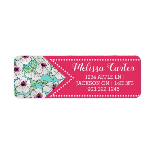 Rosa und weißer tropischer Hibiskus Blumenmuster (Vorne)