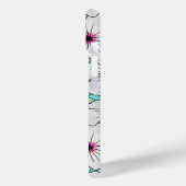 Rosa und weißer tropischer Hibiskus Blumenmuster Case-Mate iPhone Hülle (Rückseite / Links)