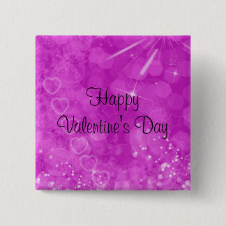 Rosa und weißer Valentinsgruß-Entwurf Button