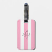 Rosa-und weißergestreifter Gepäckanhänger (Rückseite vertikal)