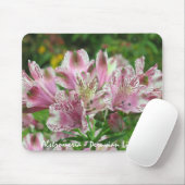 Rosa und weißes Alstromeria Mousepad (Mit Mouse)