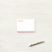 Rosa und weißes Art Deco-Muster, benutzerdefiniert Post-it Klebezettel (Auf Schreibtisch)