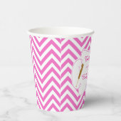 Rosa und weißes Baseball Baby Dusche Party Pappbecher (Rechts)