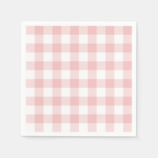 Rosa und Weißes Buffalo Kariert Gingham Serviette (Vorderseite)