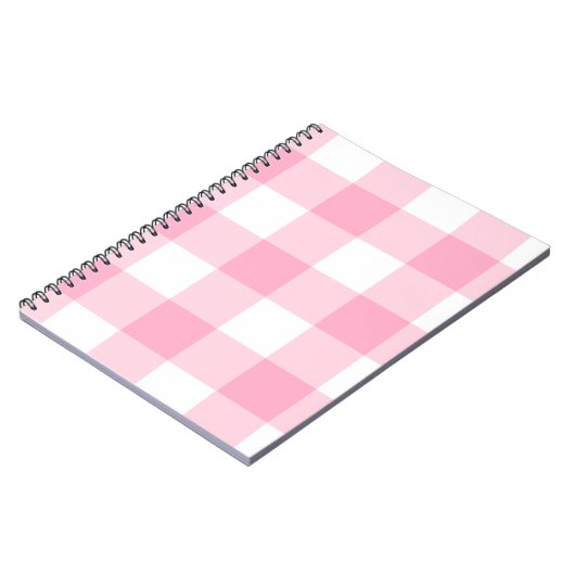 Rosa und weißes Büffel-Karo-Notizbuch Notizblock (Linke Seite)