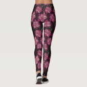 Rosa und weißes Dahlie-Muster Leggings (Rückseite)
