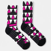 Rosa und weißes Dreieck Socken (Rechts)