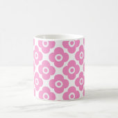 Rosa und weißes einfaches Blumenmuster Kaffeetasse (Mittel)