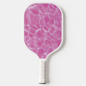 Rosa und weißes Foto des Schwimmbads Chic Monogram Pickleball Schläger (Rückseite)