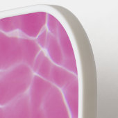 Rosa und weißes Foto des Schwimmbads Chic Monogram Pickleball Schläger (Linke Seite)