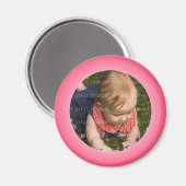 Rosa und weißes Foto Magnet (Vorderseite/Rückseite)