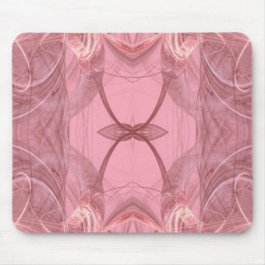 Rosa und weißes Fraktal Mousepad (Vorne)
