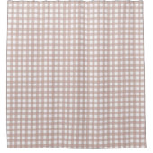 Rosa und weißes Gingham Duschvorhang (Vorderseite)