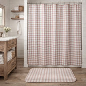 Rosa und weißes Gingham Duschvorhang