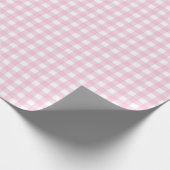 Rosa und weißes Gingham Geschenkpapier (Ecke)