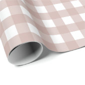 Rosa und weißes Gingham-Karo-Karo-Muster Geschenkpapier (Rolleneckpunkt)