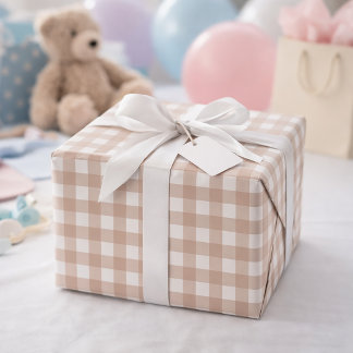 Rosa und weißes Gingham-Karo-Karo-Muster Geschenkpapier