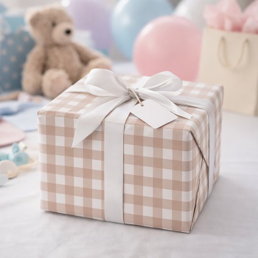 Rosa und weißes Gingham-Karo-Karo-Muster Geschenkpapier