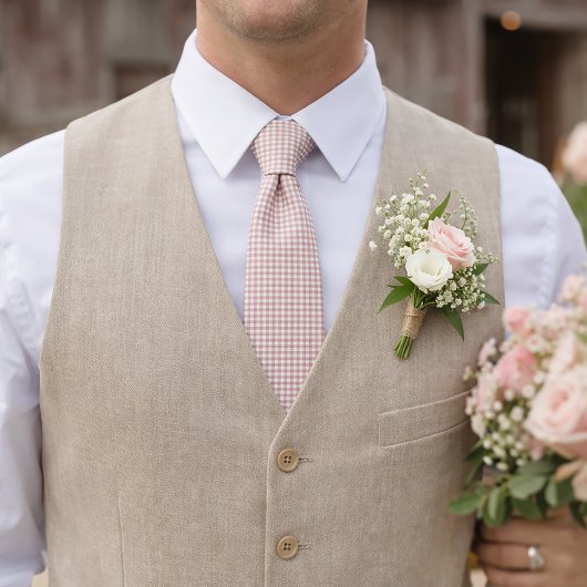 Rosa und weißes Gingham-Karo-Muster Krawatte