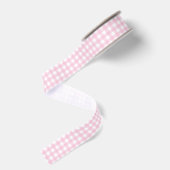 Rosa und weißes Gingham Ripsband (Rückseite)