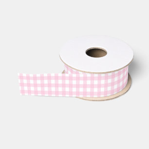 Rosa und weißes Gingham Ripsband