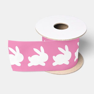 Rosa und weißes Häschen-Kaninchen Satinband