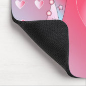 Rosa und weißes Herz Mousepad (Ecke)