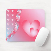 Rosa und weißes Herz Mousepad (Mit Mouse)