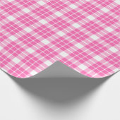 Rosa und weißes Kariertes Schleifpapier Geschenkpapier (Ecke)