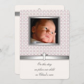 Rosa und Weißes Kreuz - Foto - Einladungen (Vorne/Hinten)