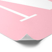 Rosa und weißes, mutiges, stilvolles Monogramm Poster (Ecke)