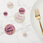 Rosa und weißes Party Glitzer Volleyball Konfetti (Gruppe)