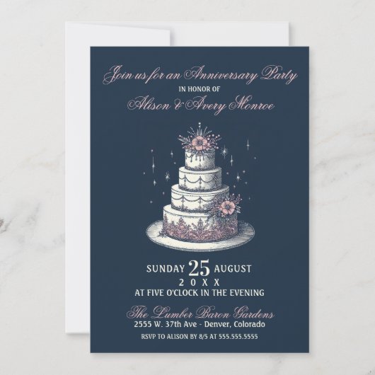 Rosa und weißes Party laden ein Einladung (Vorderseite)