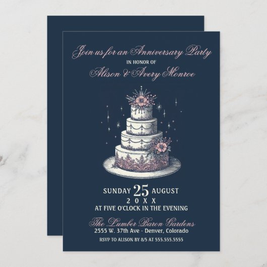 Rosa und weißes Party laden ein Einladung (Vorne/Hinten)