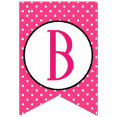 Rosa und weißes Polka-Punkt-Herz-Brautparty Wimpelkette (Zweite Fahne)