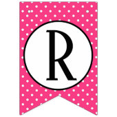 Rosa und weißes Polka-Punkt-Herz-Brautparty Wimpelkette (Dritte Fahne)