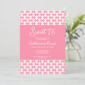 Rosa und weißes Puzzle Schokoladenbraun 16 Einladung (Stehend Vorderseite)