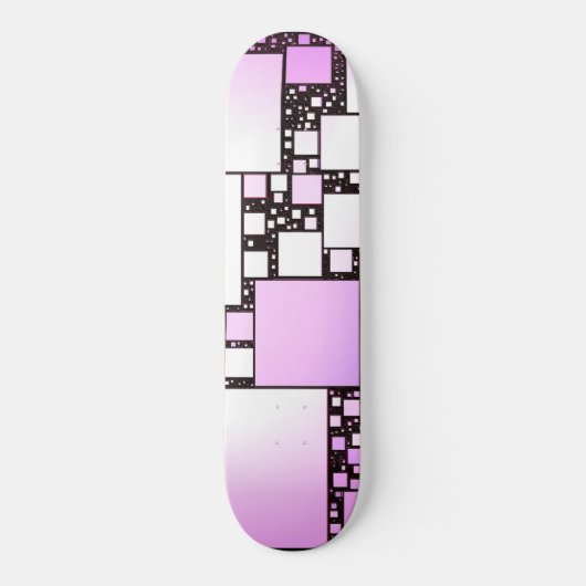 Rosa und weißes Quadrat tanzen Skateboard (Vorderseite)
