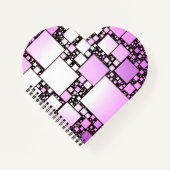 Rosa und weißes Quadrat Tanzherz geformt Notizblock (Vorderseite)