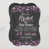 Rosa und weißes Retro-Brautparty Einladung (Vorne/Hinten)