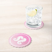 Rosa und weißes Seepferd Hochzeitsfeier Untersetze Untersetzer (Vor Ort)