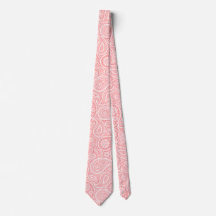 Rosa und weißes vintage Paisley-Muster Krawatte