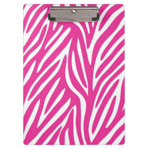 Rosa und weißes Zebra-Streifen-Muster Klemmbrett