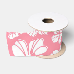 Rosa-und weißesgroßes hawaiisches Blumenband Satinband