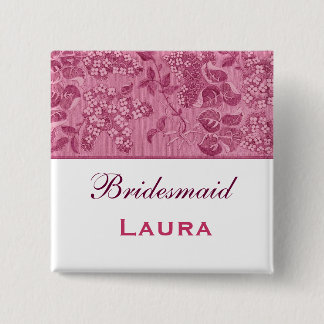 Rosa-und weißeVintage Blumen-Brautjungfer Button