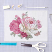 Rosa-und weißeVintage Rosen Seidenpapier (Handwerk)