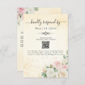 Rosa- und Weißrosenblüten RSVP Karte (Vorne/Hinten)