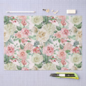 Rosa- und Weißrosengarten Seidenpapier (Handwerk)